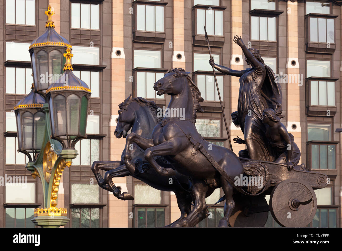 Statue of Boudicea on her chariot, Westminster London 2 Stock Photo