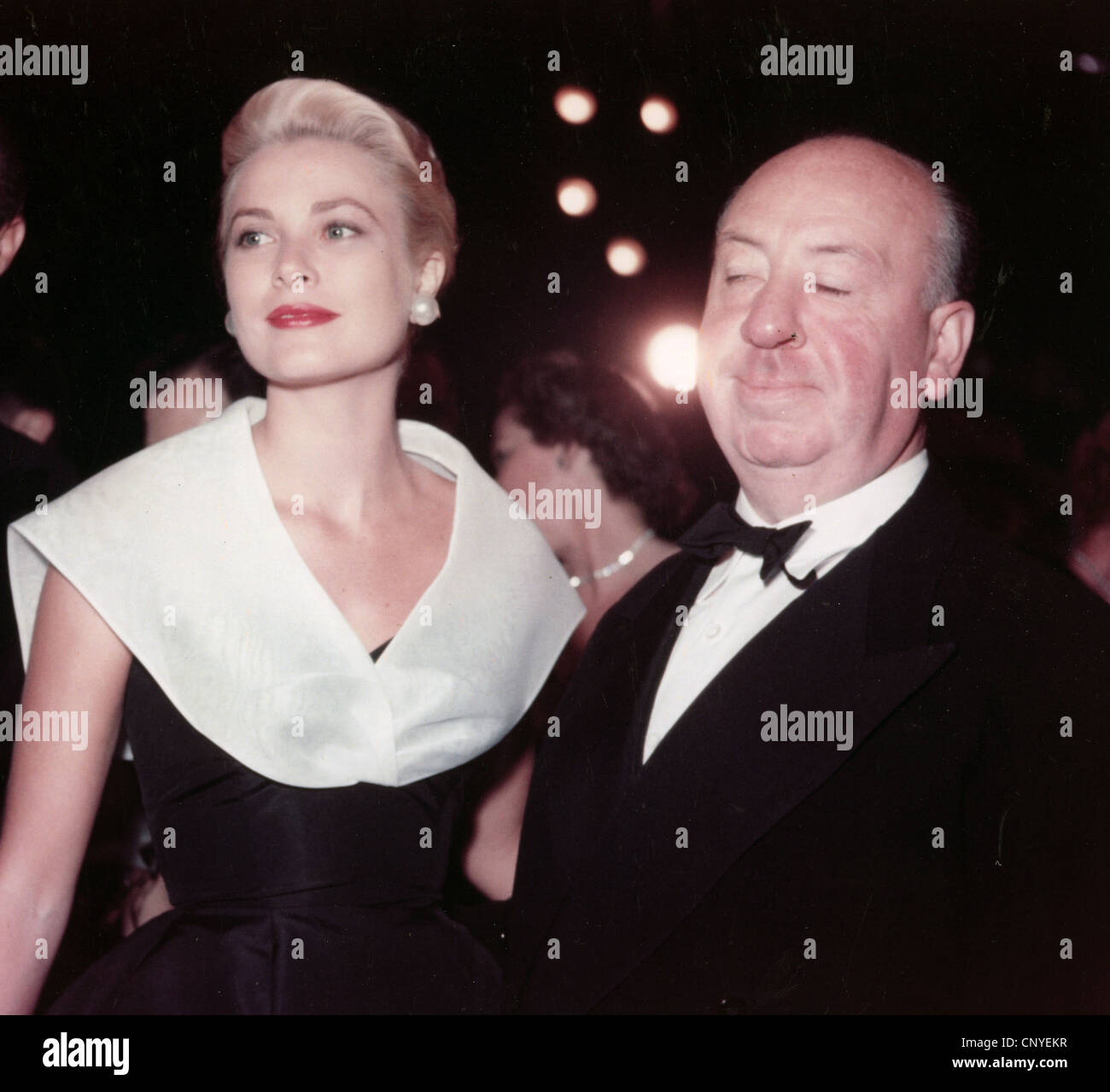 ALFRED HITCHCOCK (1899-1980) English film director and producer with Grace Kelly Stock Photo