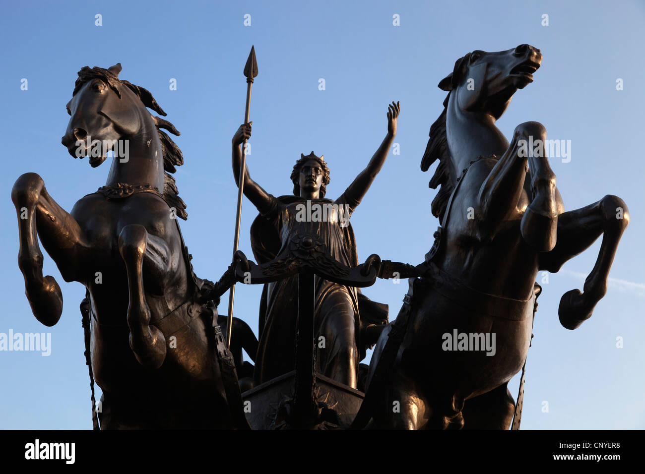 Statue of Boudicea on her chariot, Westminster London Stock Photo