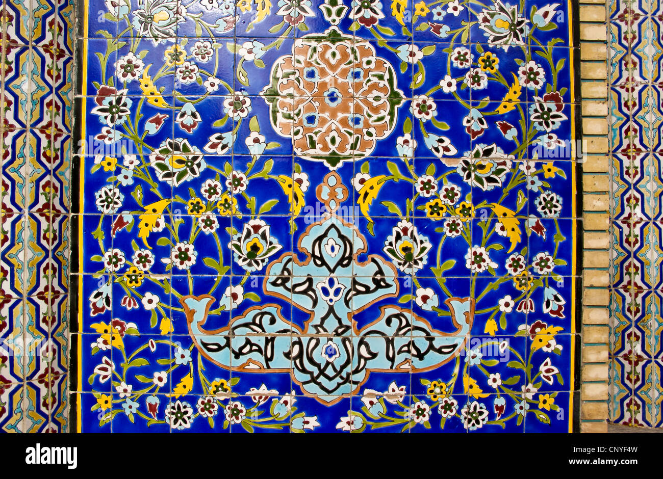 Islamic tile design on a mosque, Bur Dubai, United Arab Emirates Stock Photo