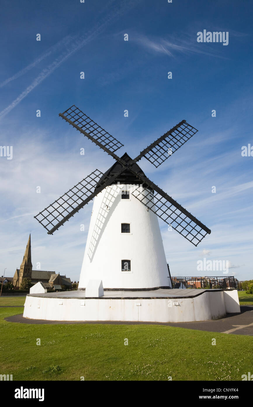 Restored 19th century Lytham windmill on The Green. Lytham St Annes Lancashire England UK Stock Photo