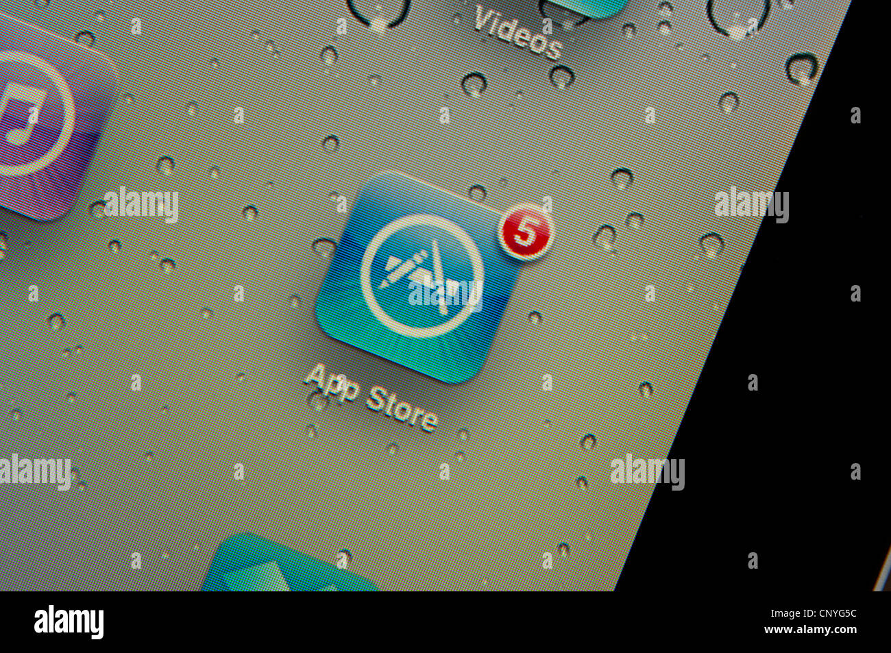 App store icon on Ipad 2 screen. Stock Photo