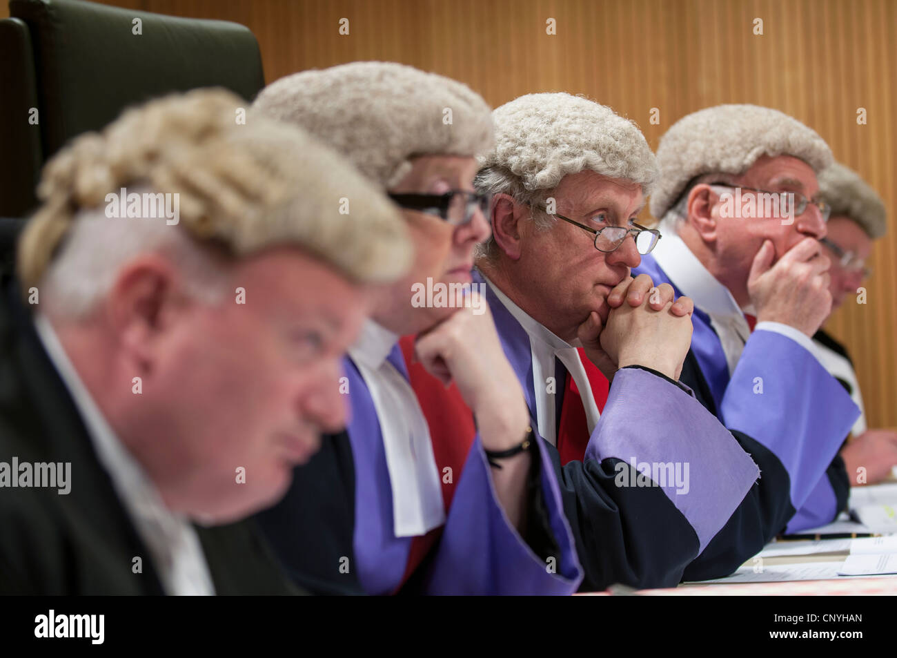 Judges sitting in the Crown Court Stock Photo Alamy