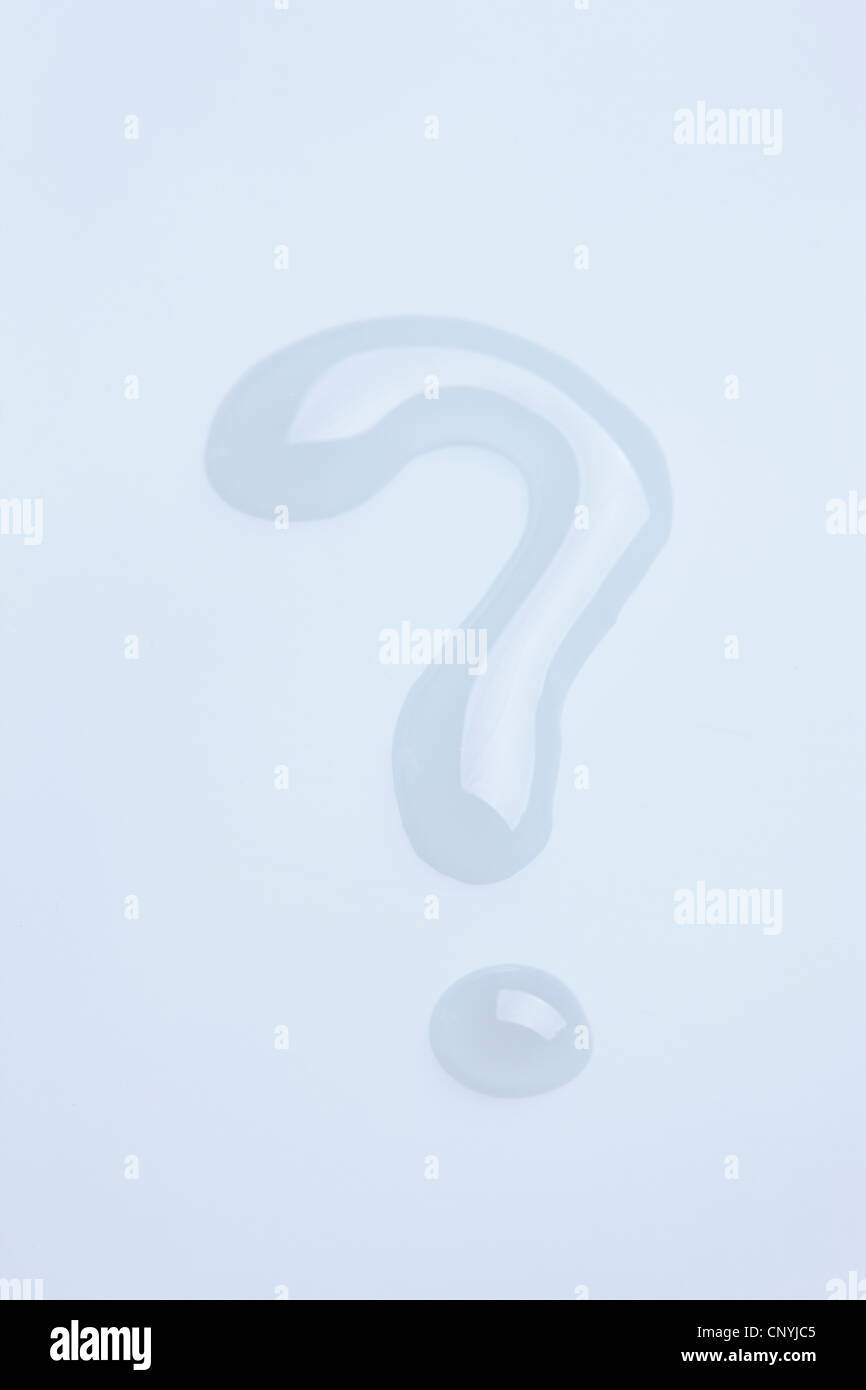 The question mark shaped water drop Stock Photo Alamy