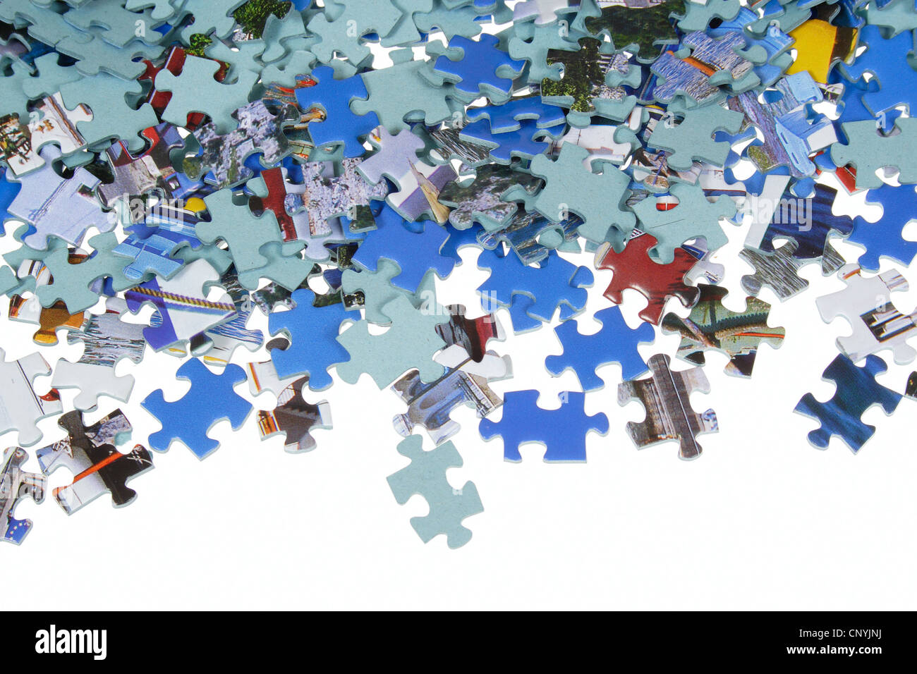 Pieces of puzzle isolated on white background Stock Photo - Alamy