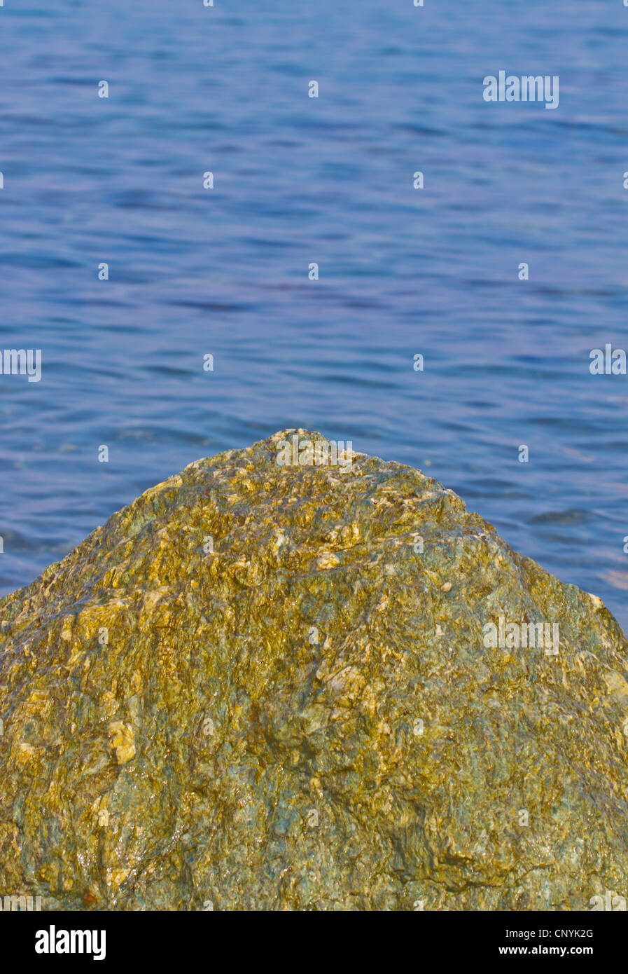 A single big stone over sea background Stock Photo Alamy