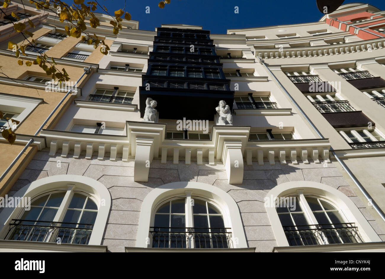 A graceful modern apartment building in Bilbao Spain Stock Photo