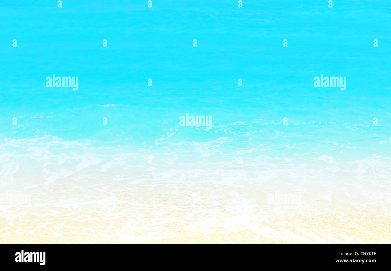 Sandy beach background with turquoise water, abstract natural blue ...