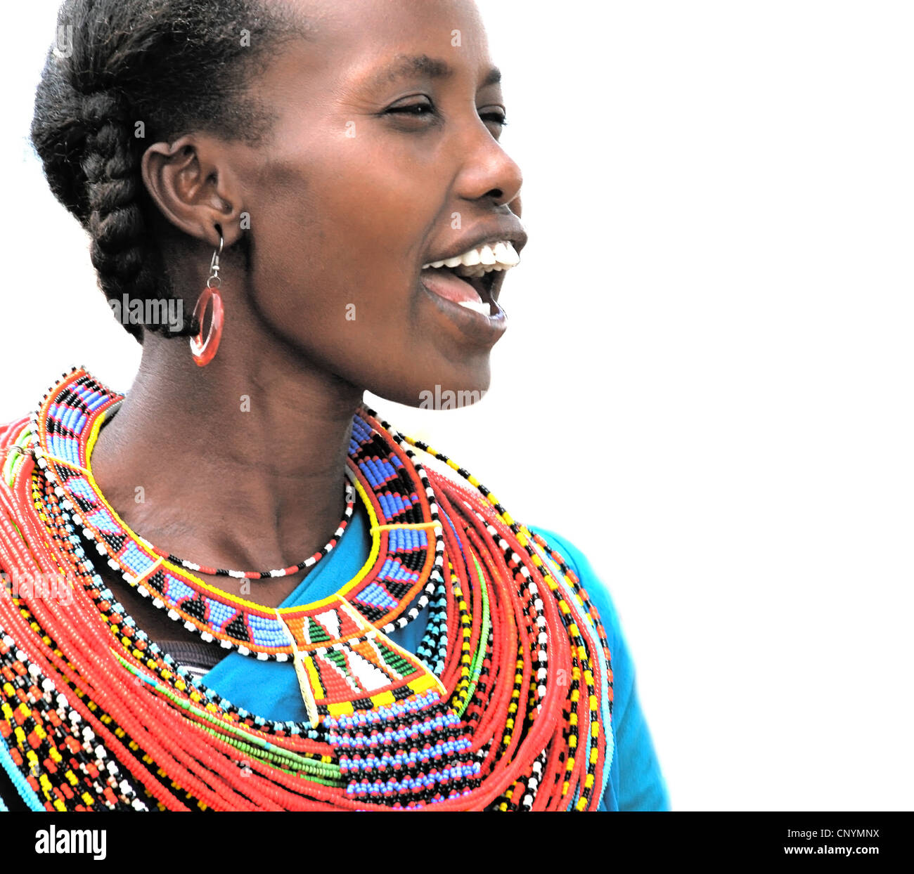 Portrait of an African woman that dressed traditionally Stock Photo