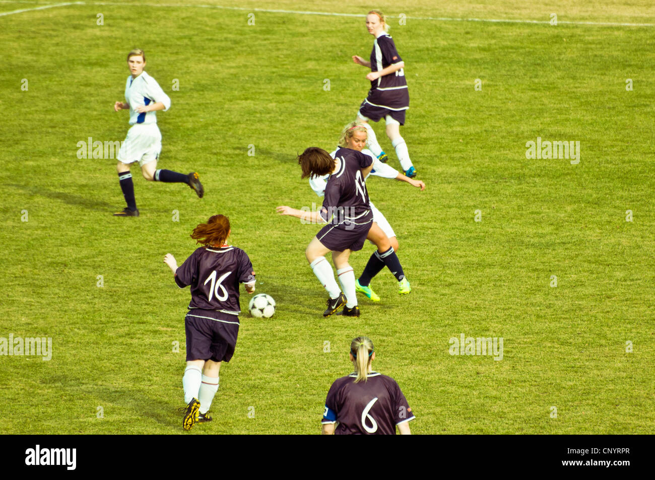 girls playing soccer Stock Photo Alamy