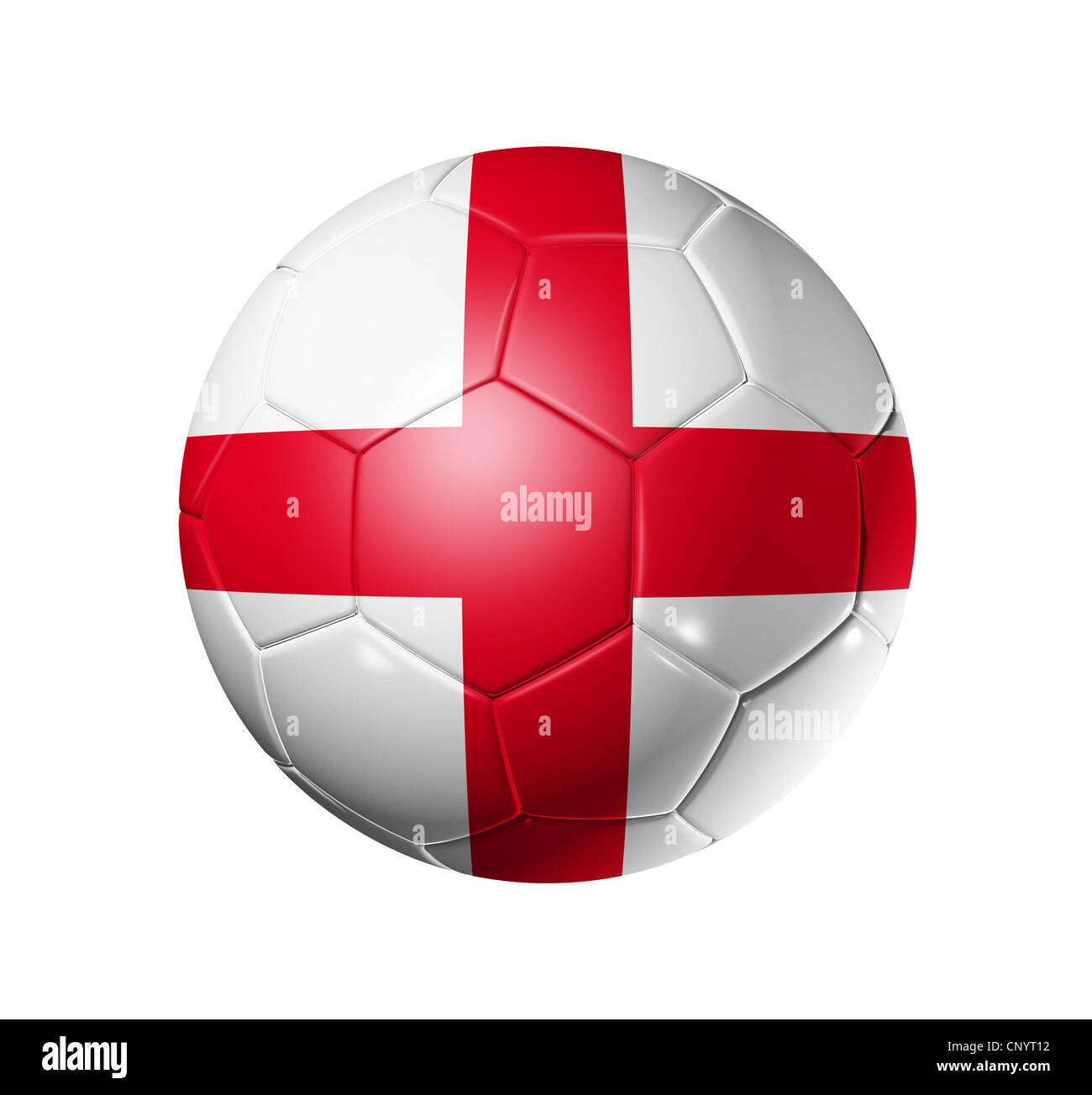 3D soccer ball with England team flag, world football cup 2010. isolated on white with clipping path Stock Photo