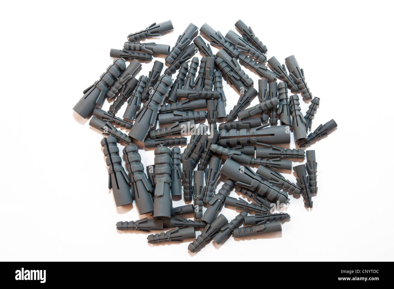 group of gray rawl plugs isolated on white background Stock Photo Alamy