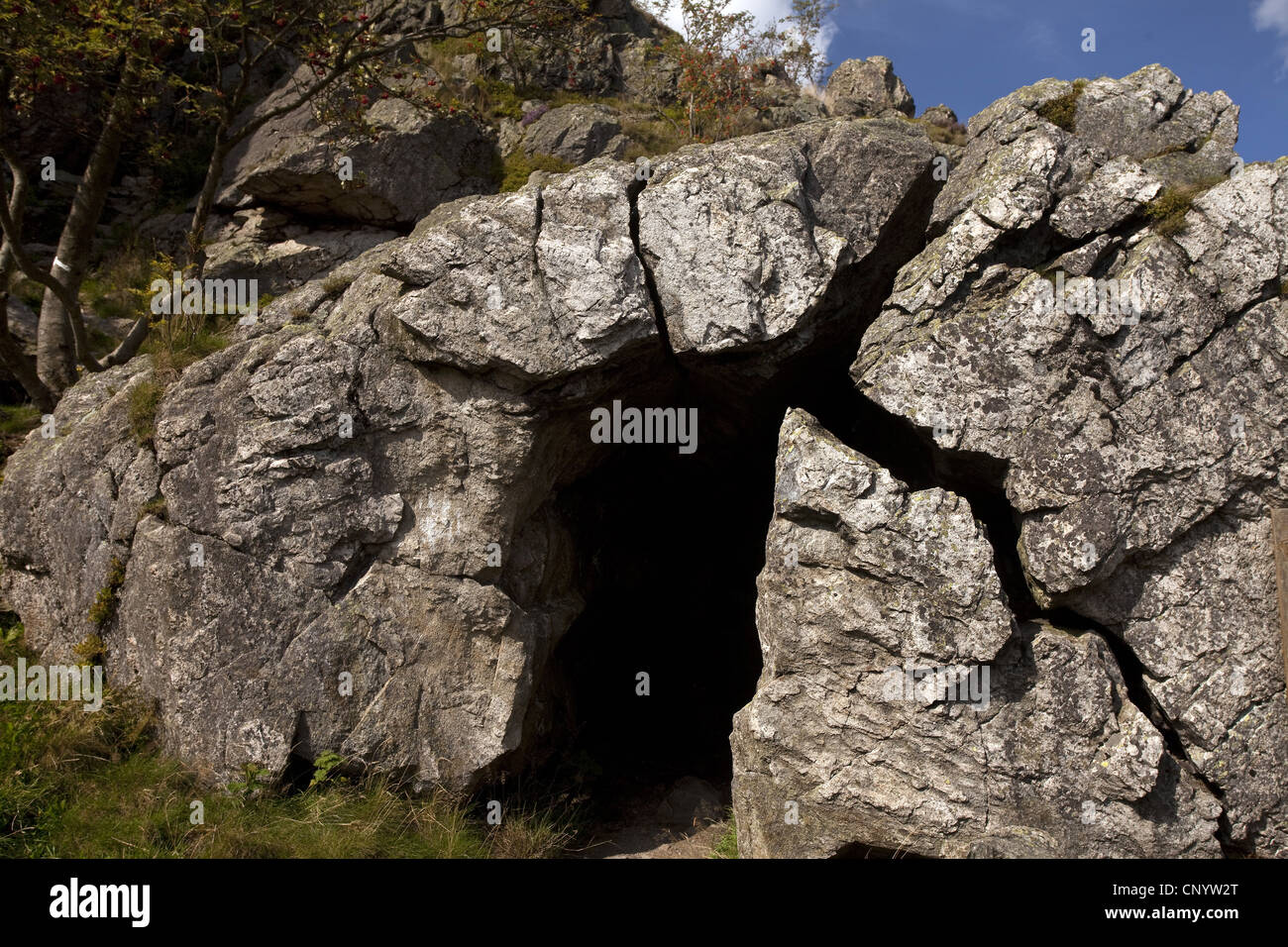 Bruchhauser Steine, cave at Feldstein, Germany, North Rhine-Westphalia, Sauerland, Olsberg Stock Photo
