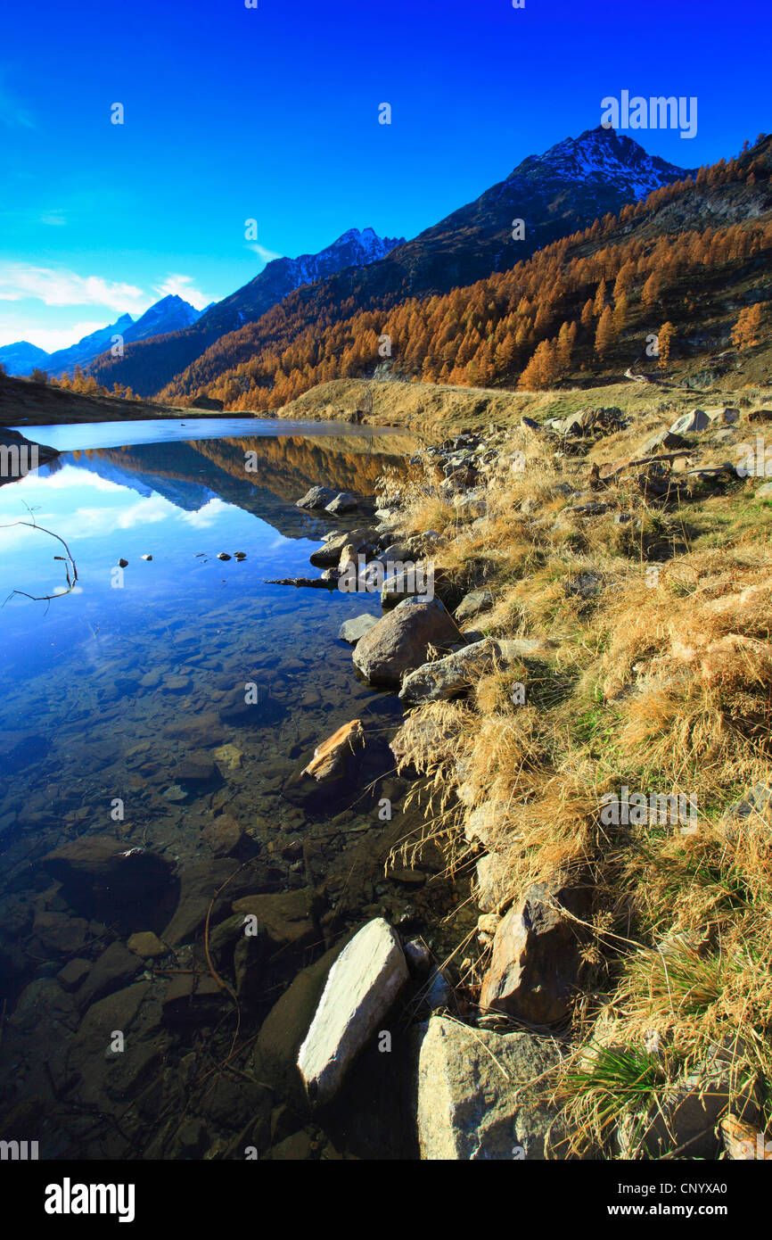 Loetschental valley and Grundsee, Switzerland, Valais Stock Photo