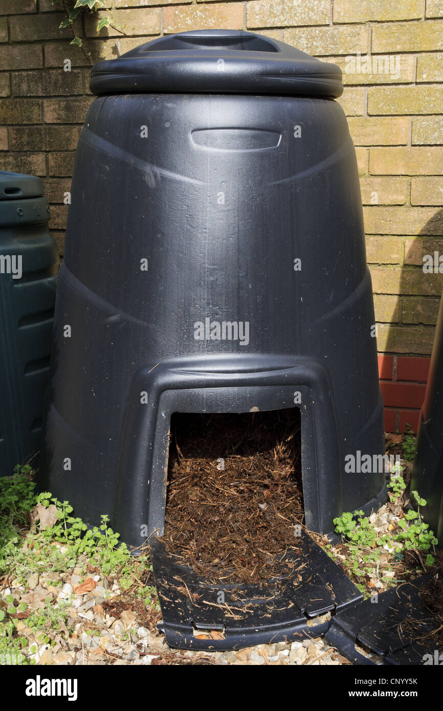 Large Compost bin to recycle garden and kitchen waste Stock Photo