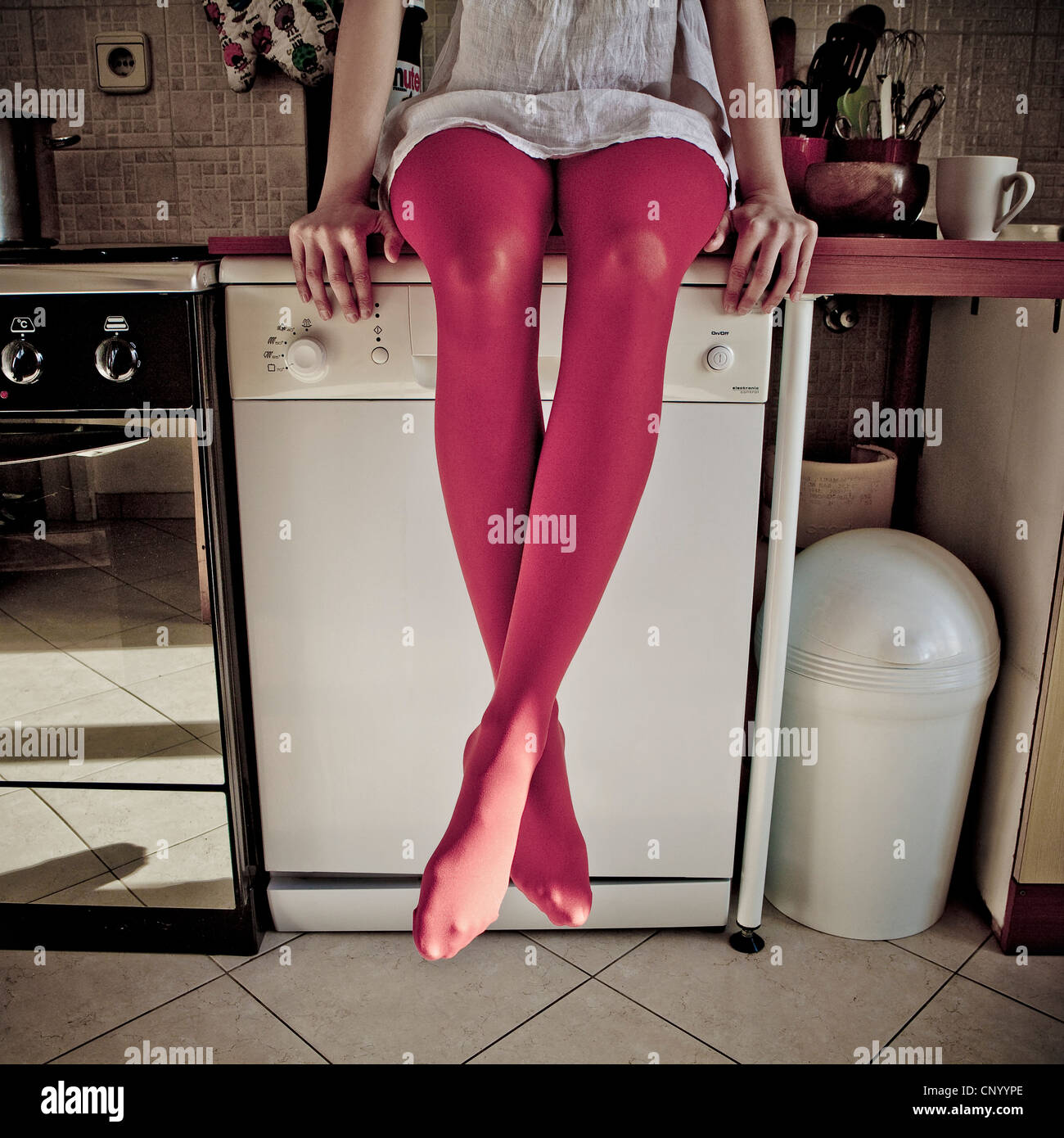 Woman in pantyhose hi-res stock photography and images - Alamy