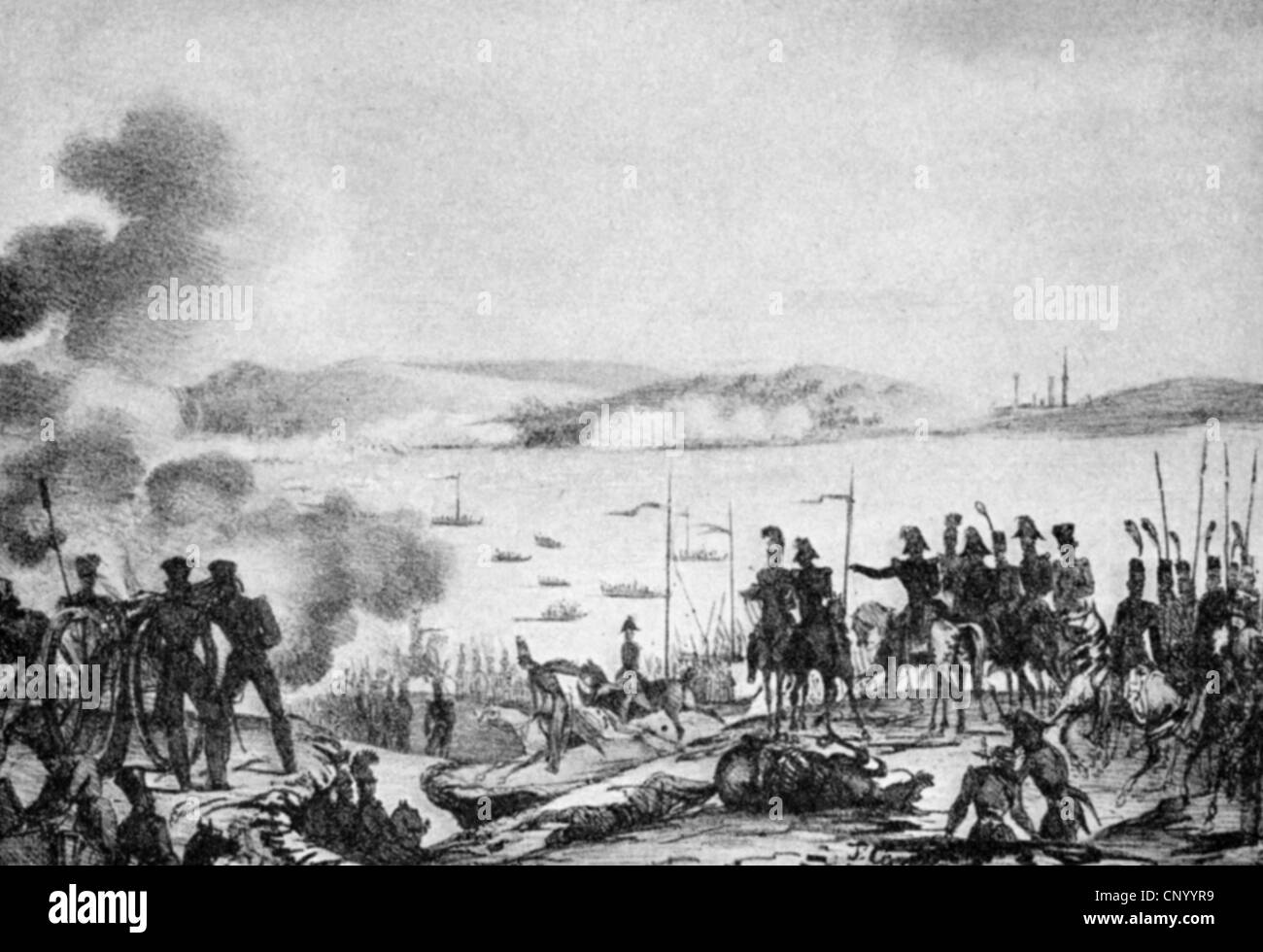 events, Ninth Russo-Turkish War 1828 - 1829, the Russians crossing the Danube, 8.6.1828, wood engraving, 19th century, army, river, Ottoman Empire, ...