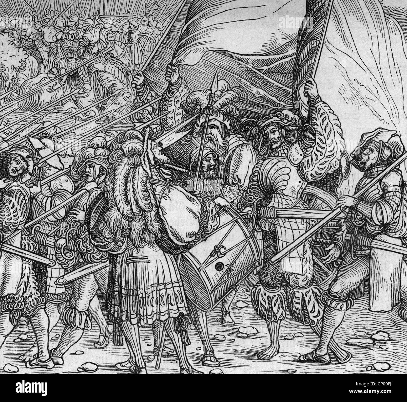 Landsknecht 16th century Black and White Stock Photos Landsknecht 16th century Black and White Stock Photos