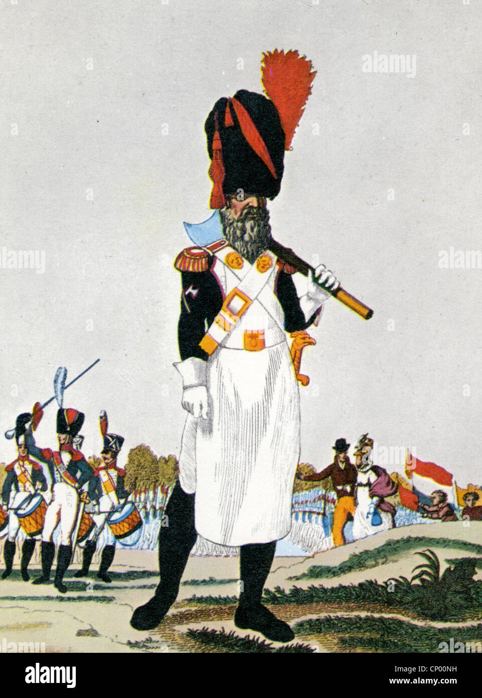 NAPOLEONIC ARMY : Sapper of the Garde Nationale de Paris Stock Photo