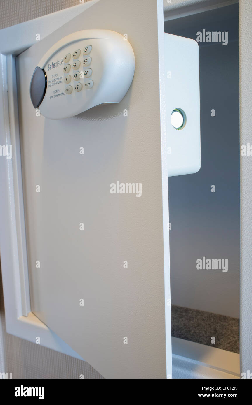 Open hotel room safe Stock Photo Alamy