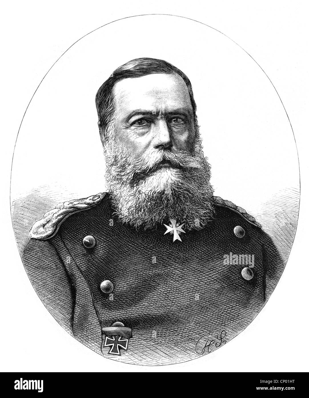 Vogel von Falckenstein, Eduard, 5.1.1797 - 6.4.1885, Prusian general, General Governor of the German Coastal Lands 1870 - 1871, portrait, wood engraving, 1870, , Stock Photo