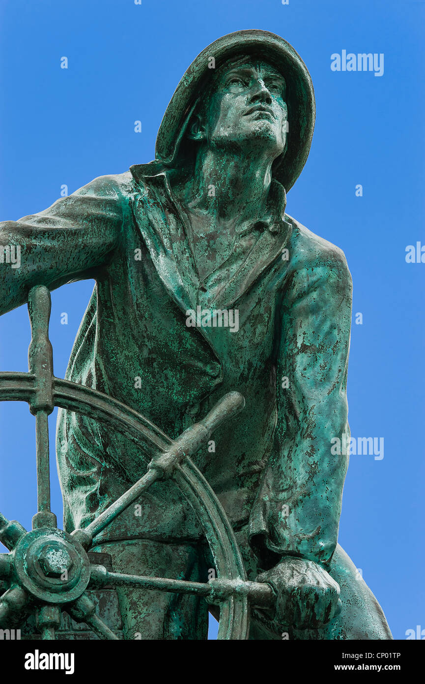 They That Go Down to the Sea in Ships, Fisherman's Memorial, Gloucester, Massachusetts Stock Photo