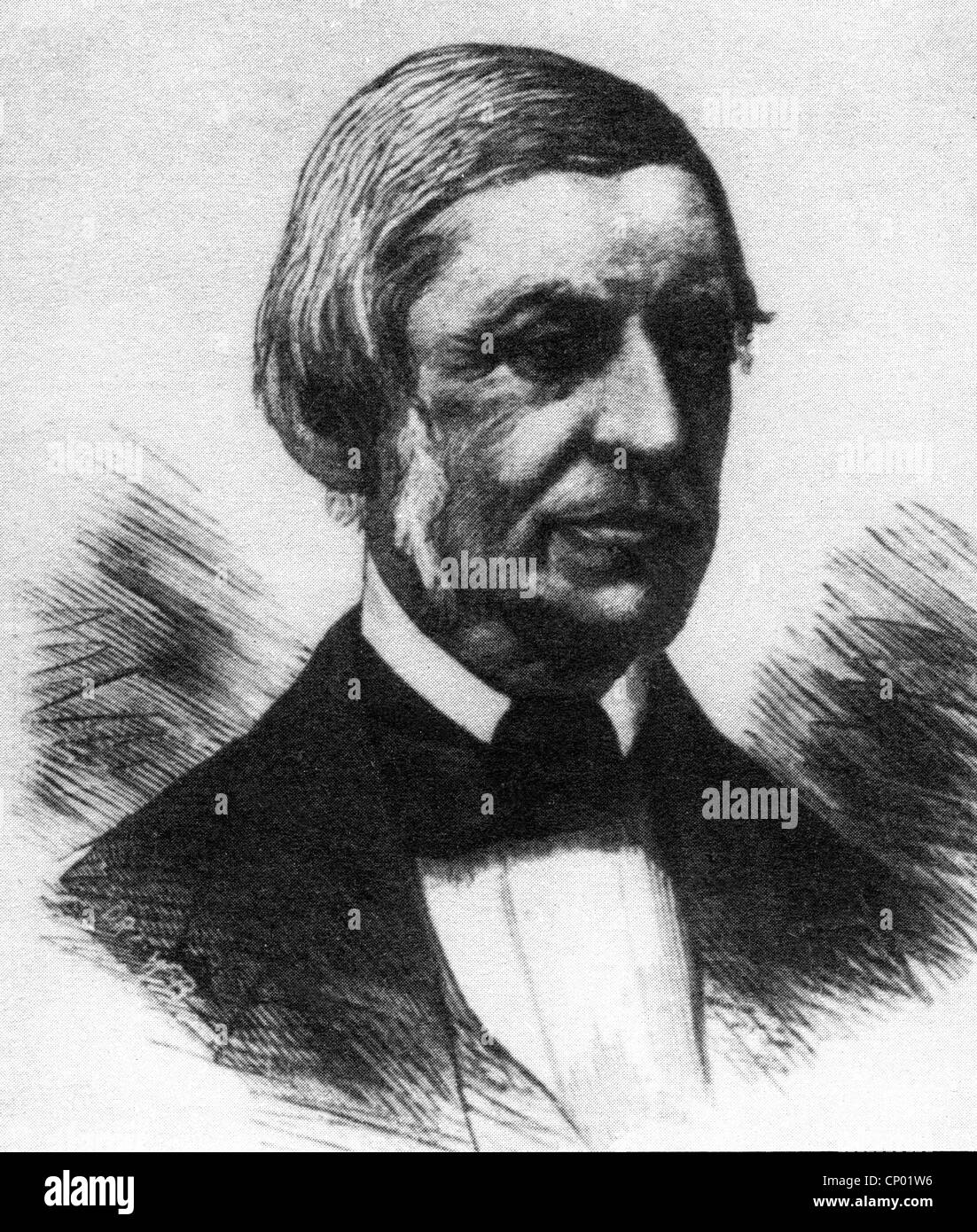 Emerson, Ralph Waldo, 25.5.1803 - 27.4.1882, American philosopher and author / writer (poet), portrait, , Stock Photo