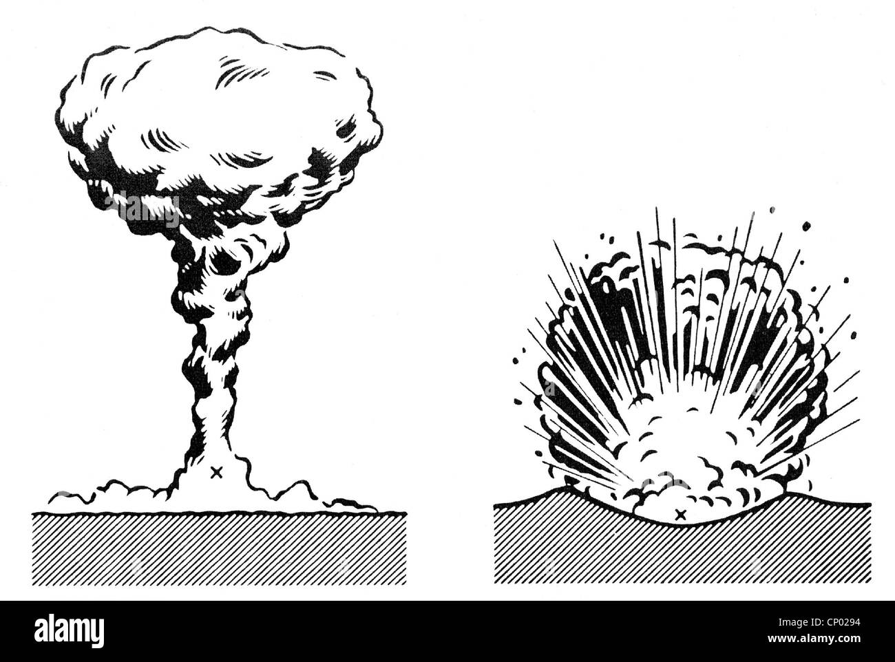 atomic bomb explosion drawing