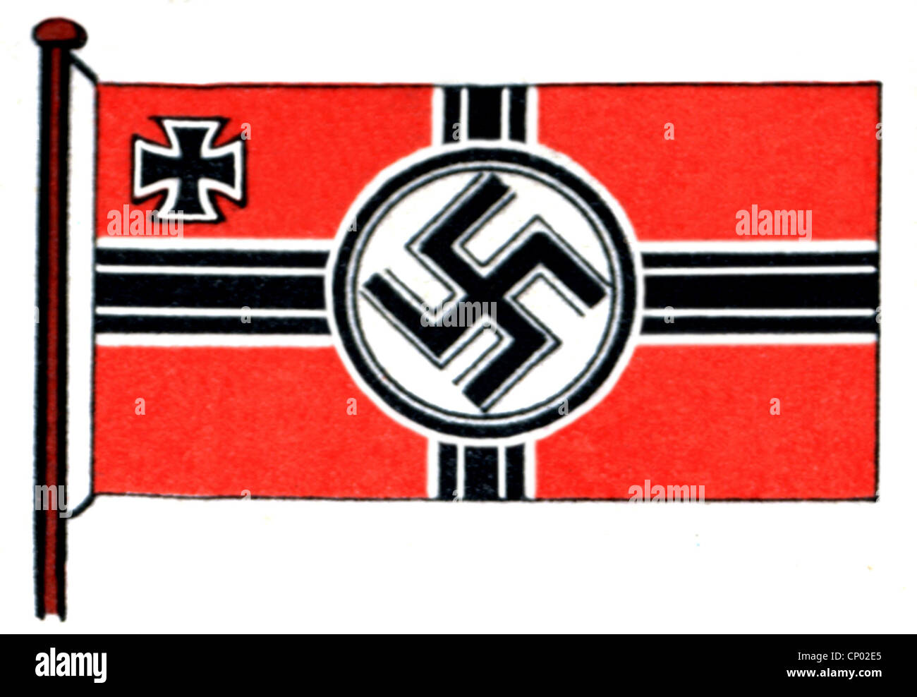 heraldry, flags, German Empire, war flag 1935 - 1945, later 1930s, Additional-Rights-Clearences-Not Available Stock Photo