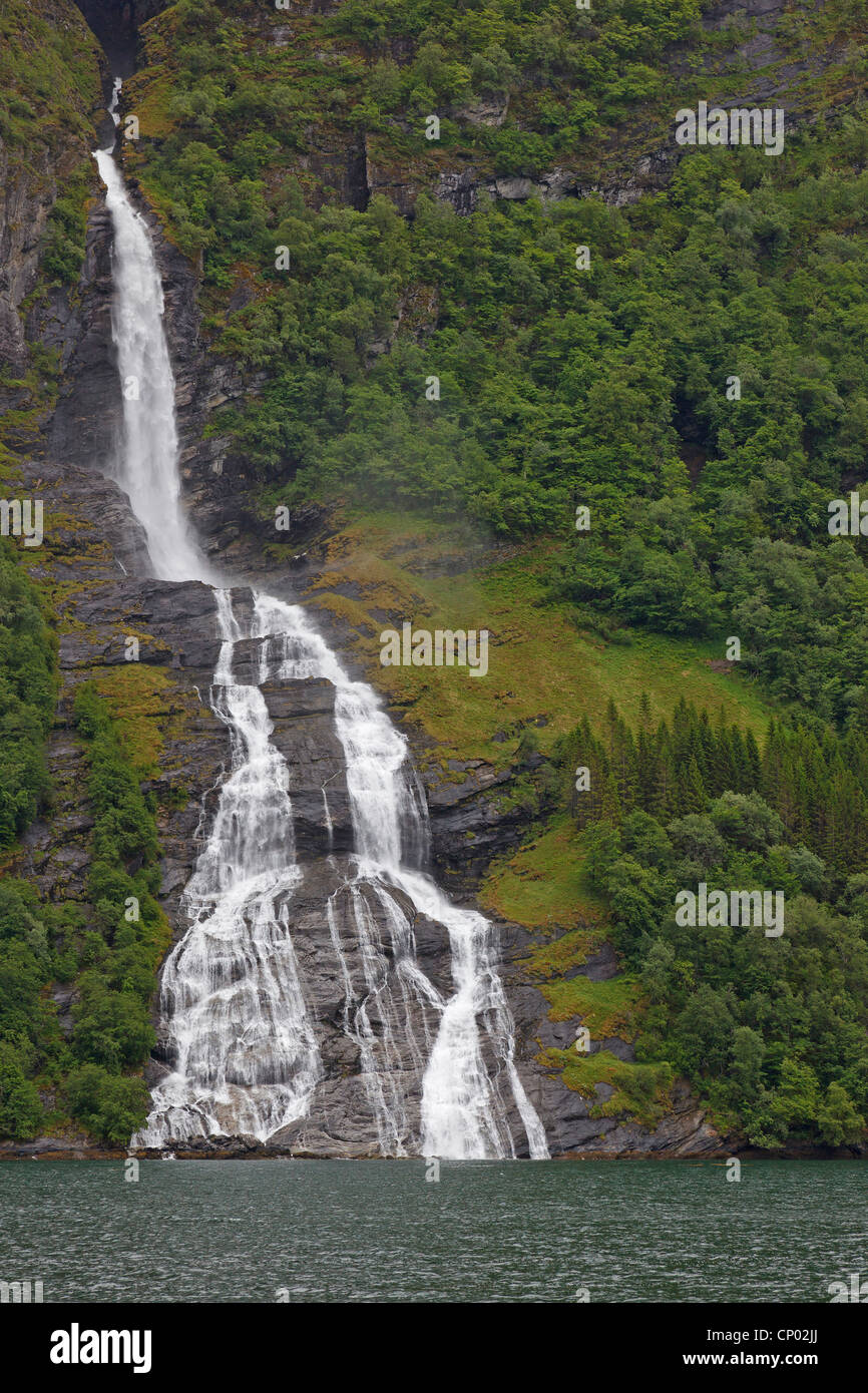 Suitor waterfall, Norway, More og Romsdal, Geirangerfjord Stock Photo