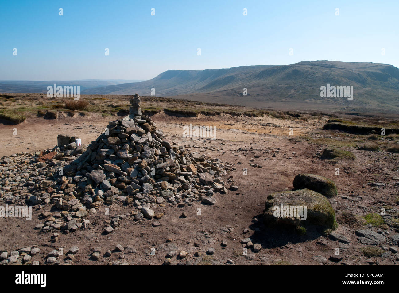 Kinder Scout from the summit of Mill Hill, Peak District, Derbyshire, England, UK Stock Photo