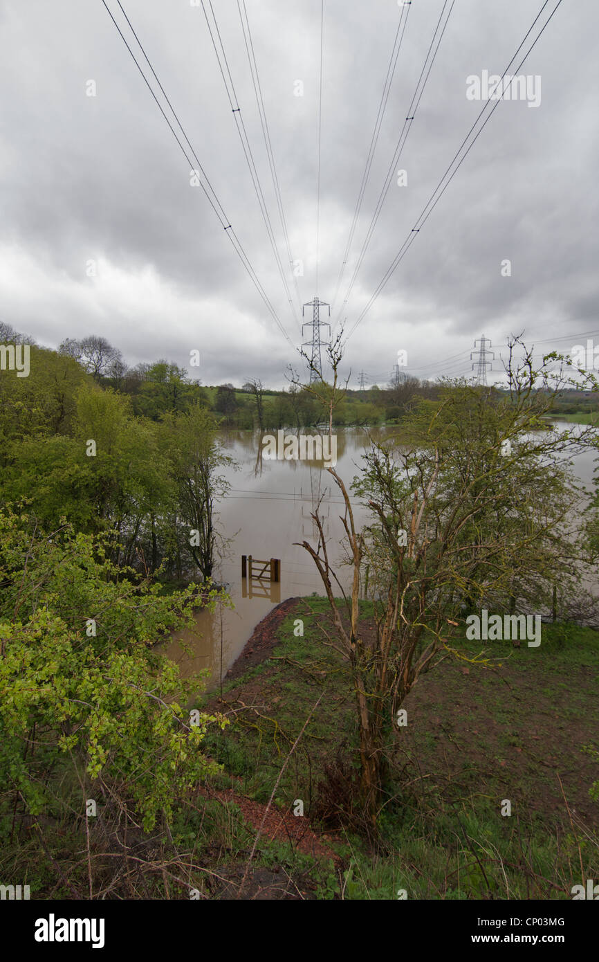 River Rother flooding at Catcliffe Stock Photo - Alamy