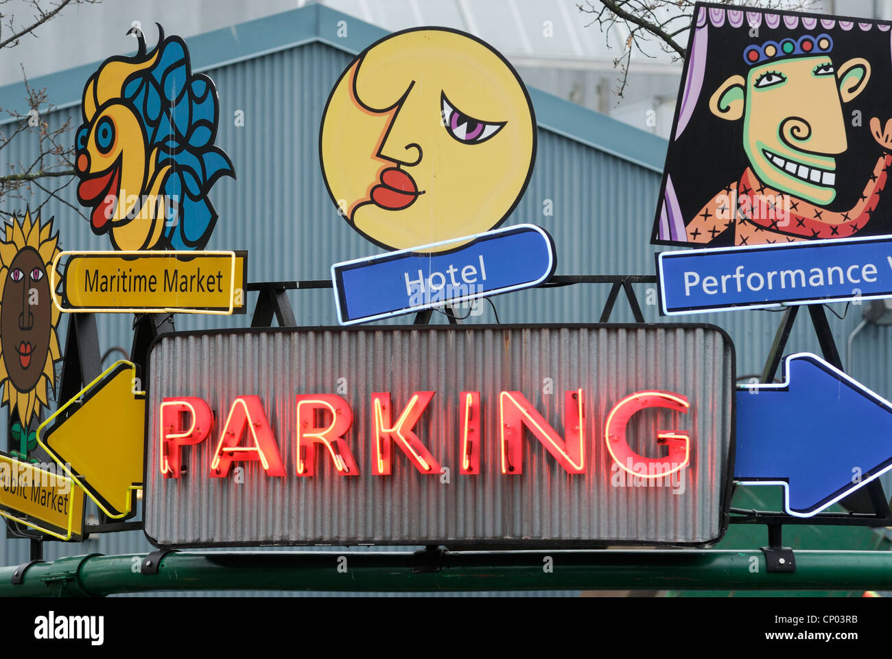 Granville island parking sign hires stock photography and images Alamy