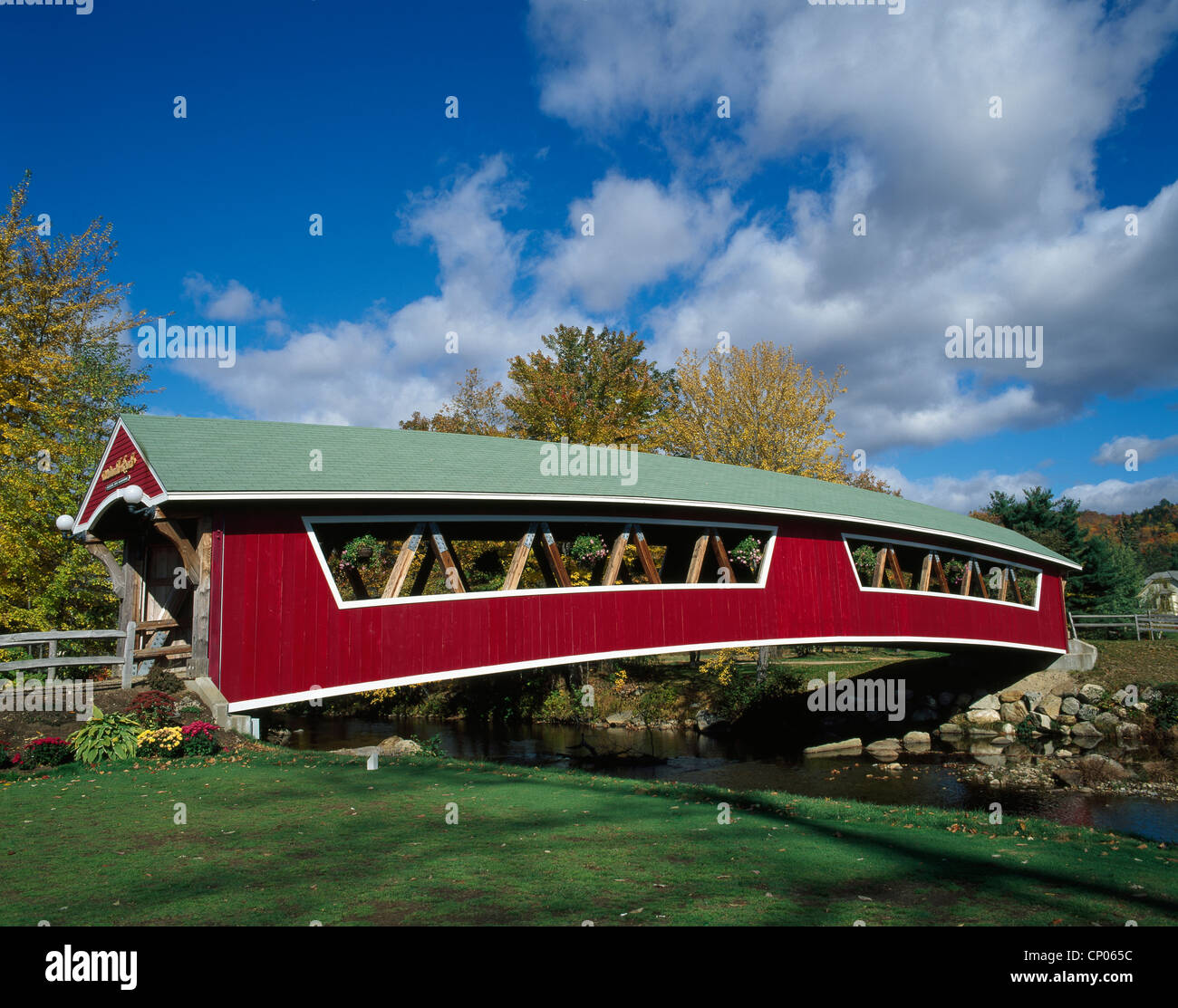 Covered Bridge At Conway New Hampshire New England USA Stock Photo covered-bridge-at-conway-new-hampshire-new-england-usa-stock-photo