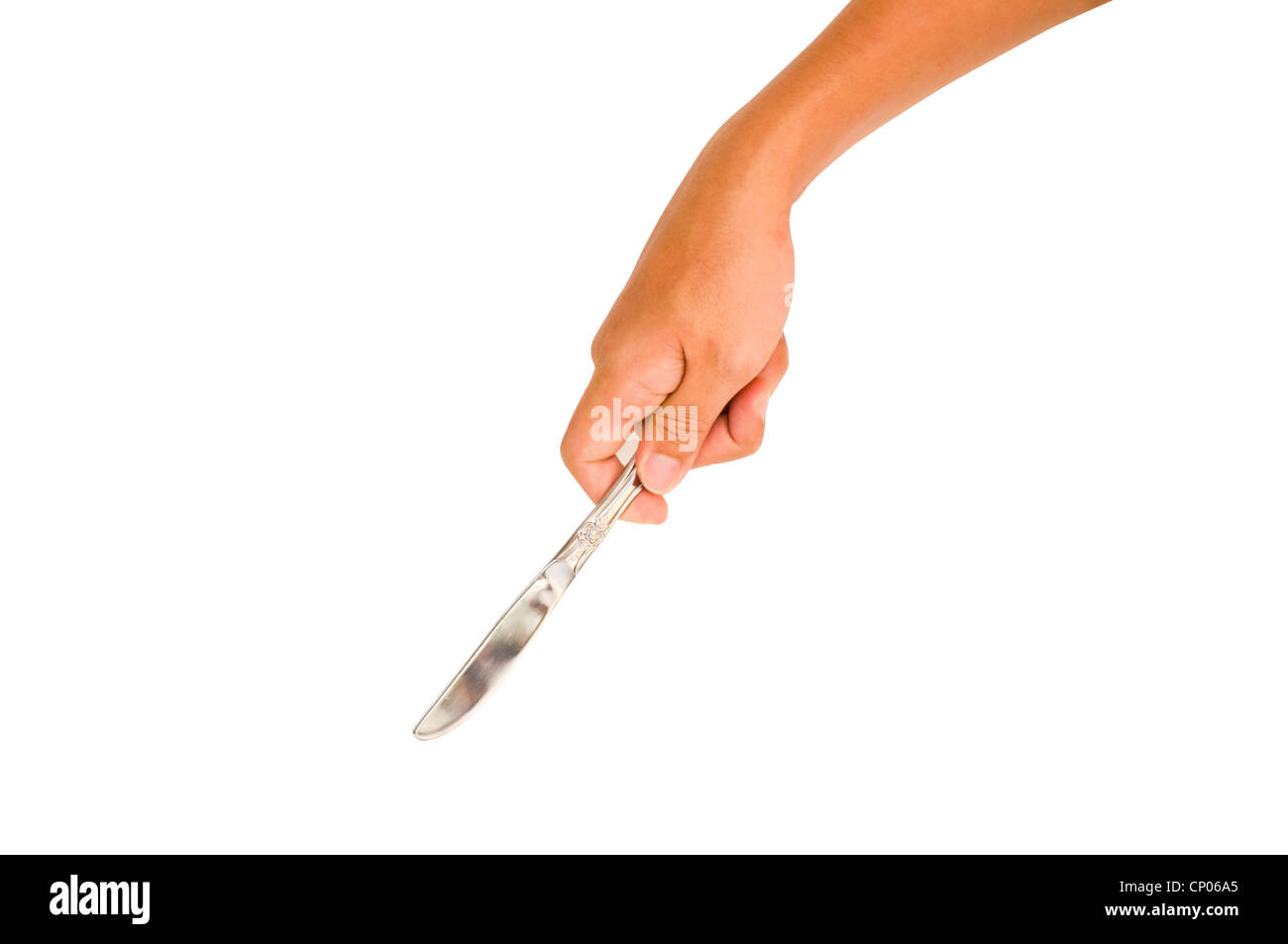 Isolated hand holding butter knife hi-res stock photography and images ...