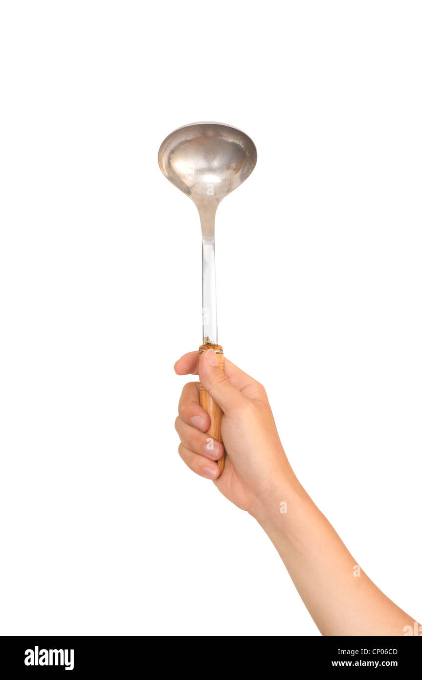 Holding Soup Ladle