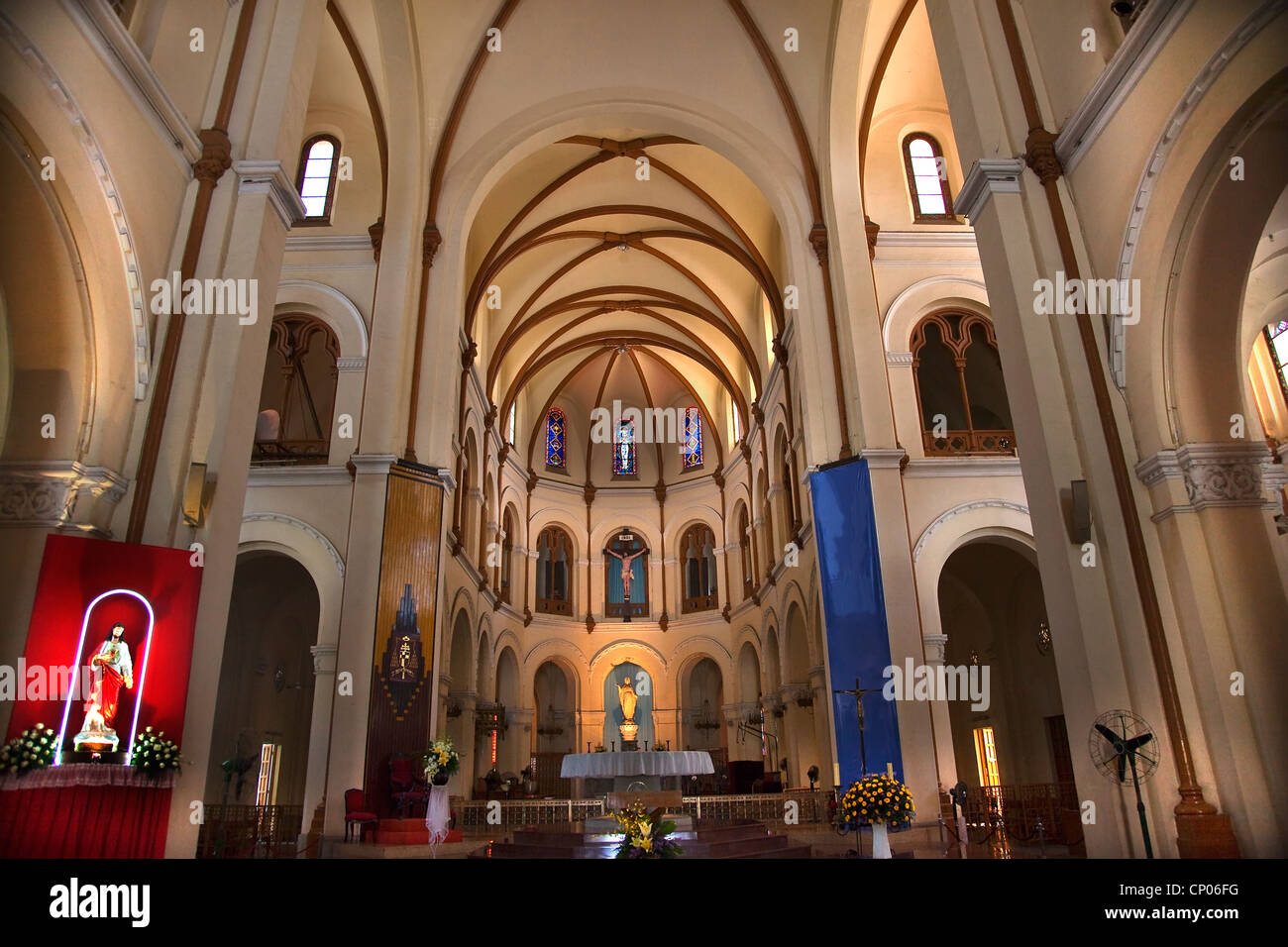 Notre Dame Cathedral Inside Basilica Saigon Vietnam Stock Photo