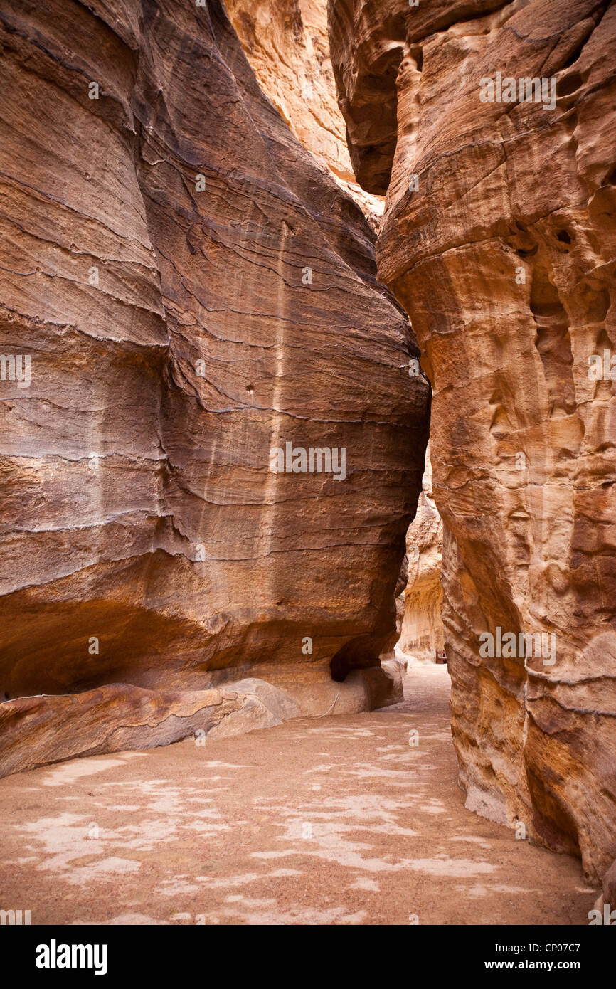 (Al-Siq) The Siq, Wadi Musa, Petra, Jordan, Western Asia Stock Photo