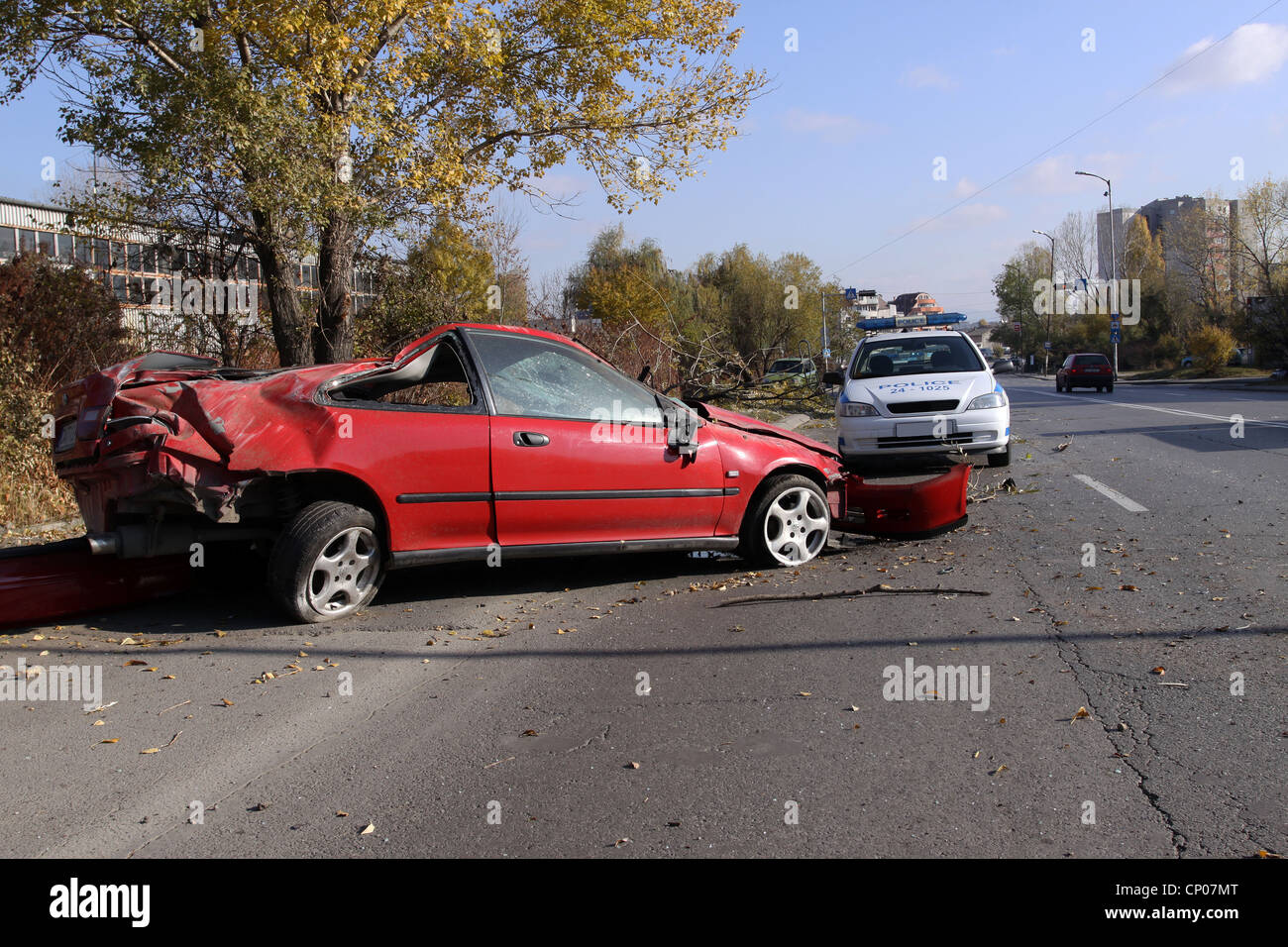 Photo of Cars Involved in a Collision or Crash Stock Photo - Image