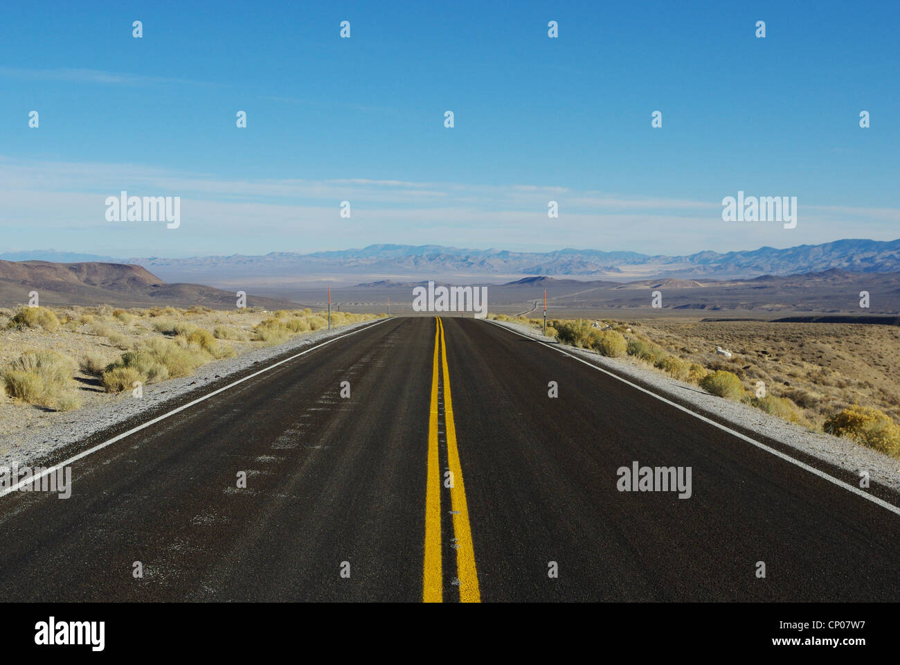 Highway 361 near Calavada Summit towards Gabbs, Nevada Stock Photo