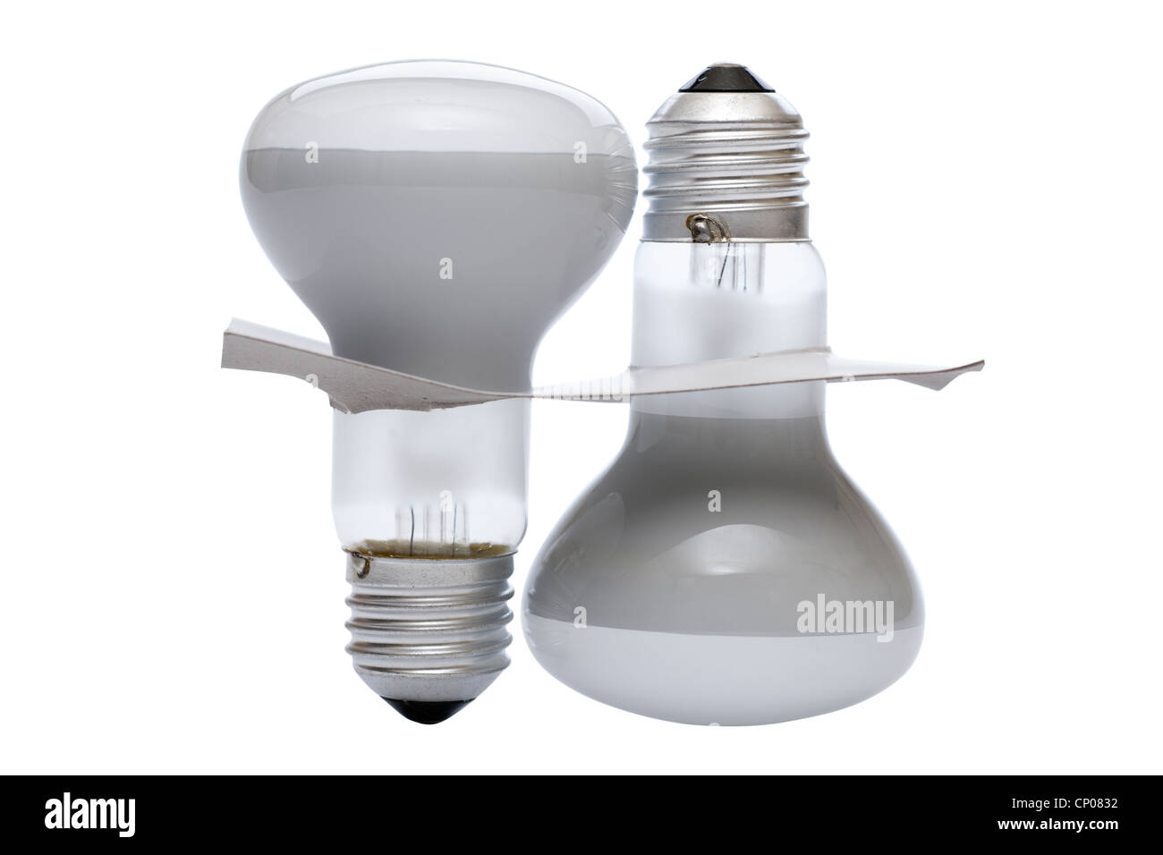 Two screw in electric tungsten light bulbs Stock Photo Alamy