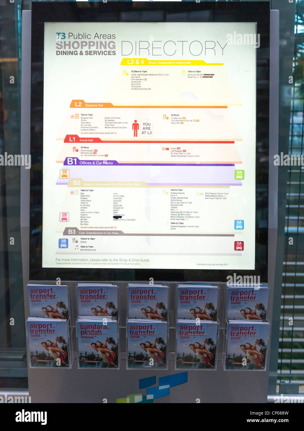 Changi international airport directory sign Singapore Stock Photo Alamy