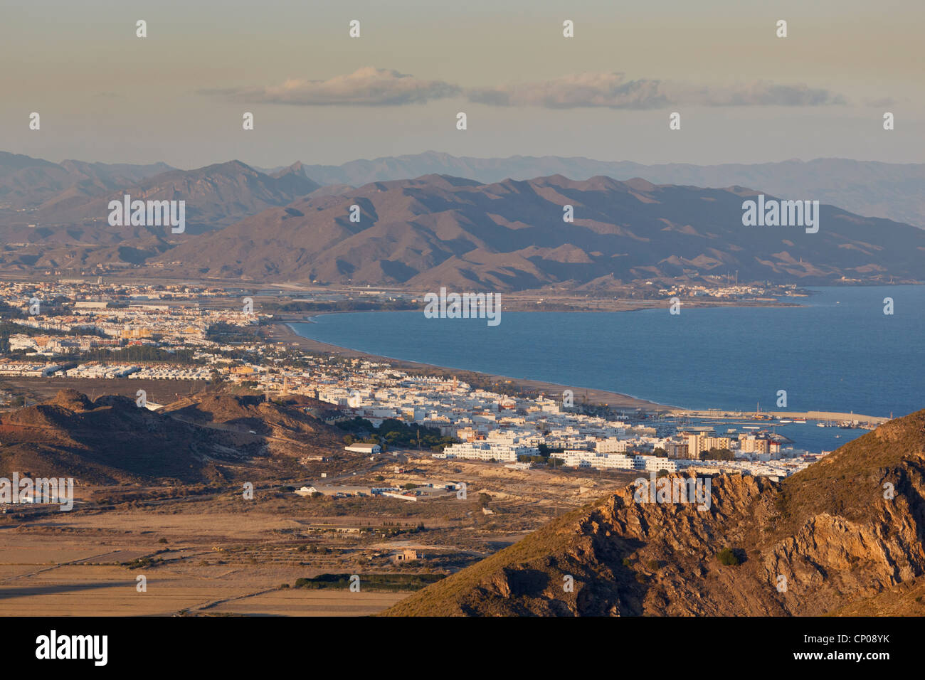 High view looking towards Garrucha, Almeria Province, Spain. Stock Photo
