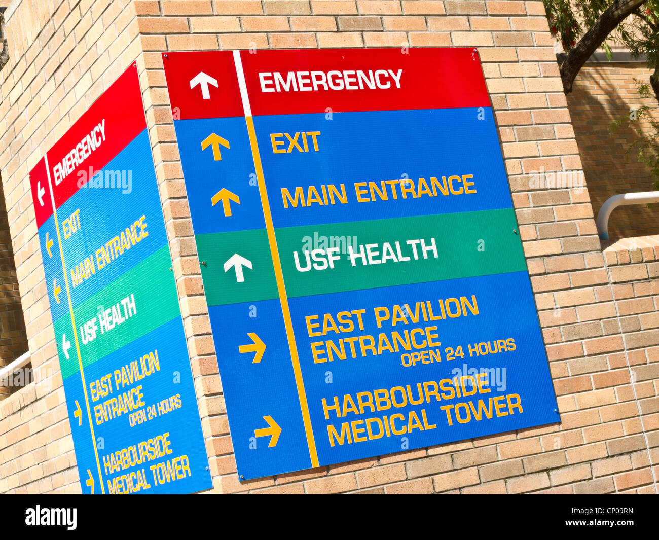 Signage at Tampa General Hospital, FL Stock Photo