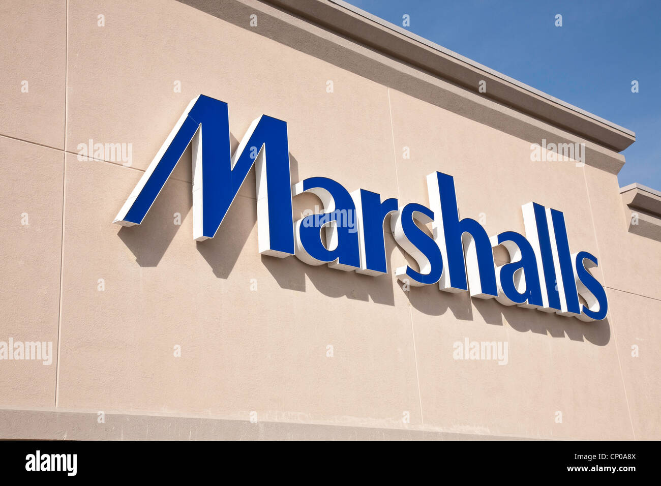 Marshalls Retail Storefront Sign Stock Photo