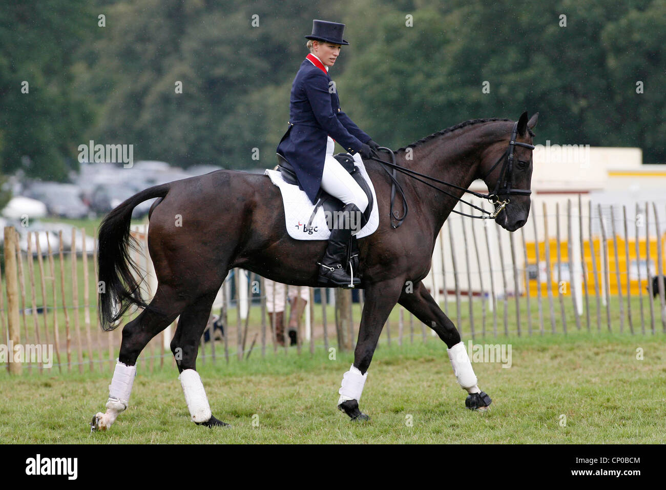 Zara Phillips rides Glenbuck at the Burghley Horse Trials,Stamford,Lincolnshire. Stock Photo