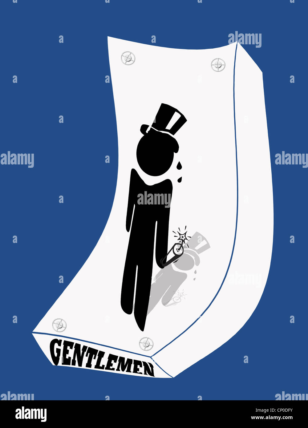 Festive Christmas gentlemen restroom sign Stock Photo - Alamy
