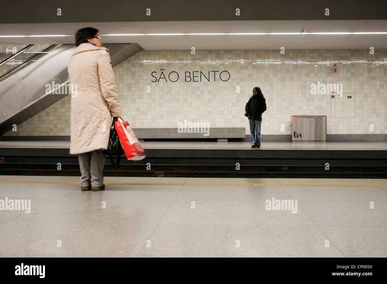 Passengers, Sao Bento Station, Oporto, Potugal Stock Photo