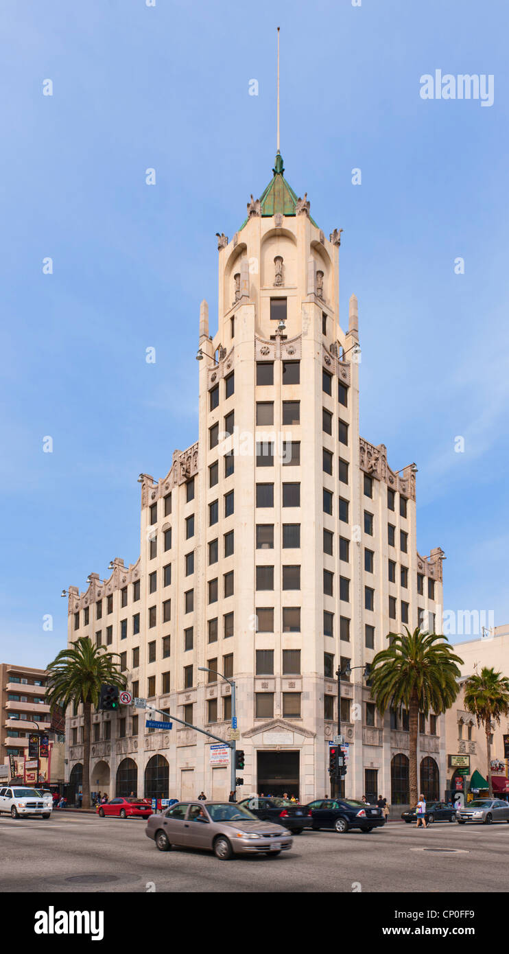 Hollywood First National bank building, Los Angeles Stock Photo