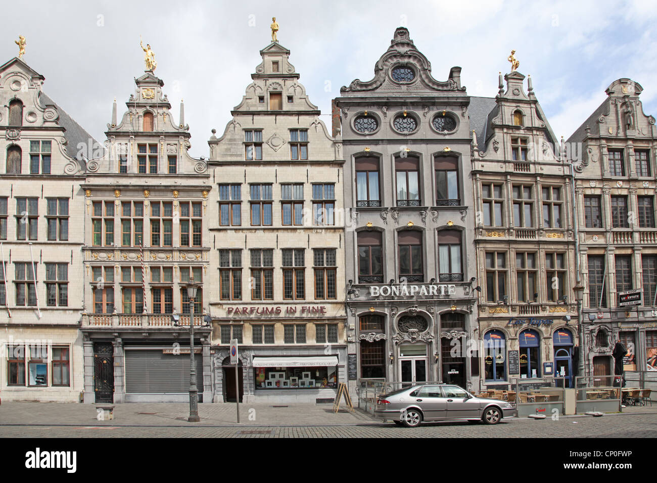 Belgium. Antwerpen. 16th-century Guildhouses at the Grote Markt. Stock Photo